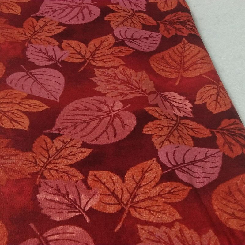 Pretty Autumn Brown Maple Leaf Printed Cotton Fabric 50x105cm Leaves Fabric Patchwork Cloth Bag Party Home Decoration