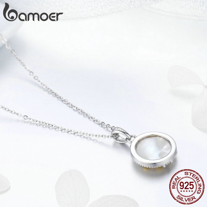 BAMOER Real 925 Sterling Silver Tree of Life Pendant Necklaces Women Gold Heart Tree Necklace Sterling Silver Jewelry SCN296