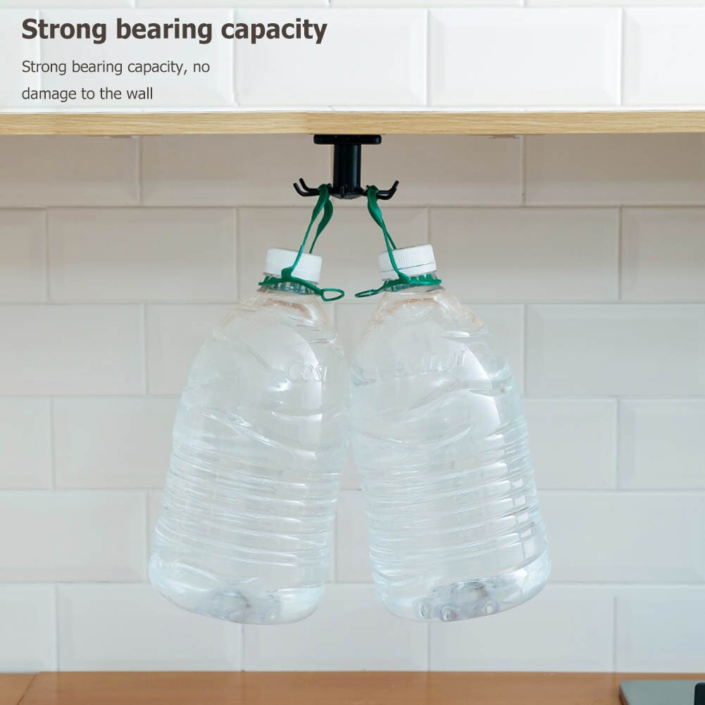 360 Rotation Plastic Hook Universal Utensils Holder Hanger Retractable Storage Shelf Save Room Organizer Hole Free Hooks