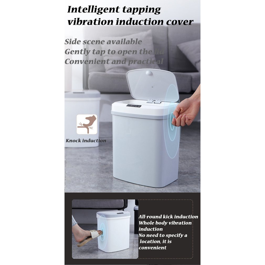 Automatic Touchless Smart Infrared Motion Sensor Rubbish Waste Bin Kitchen Trash Can Home garbage bins