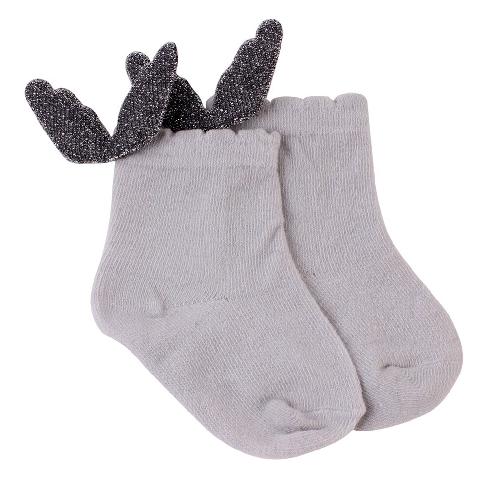 Baby baby sokker søde vinger mesh tynde bomulds sokker til nyfødte piger drenge småbørn sokker baby tøj tilbehør: S grå