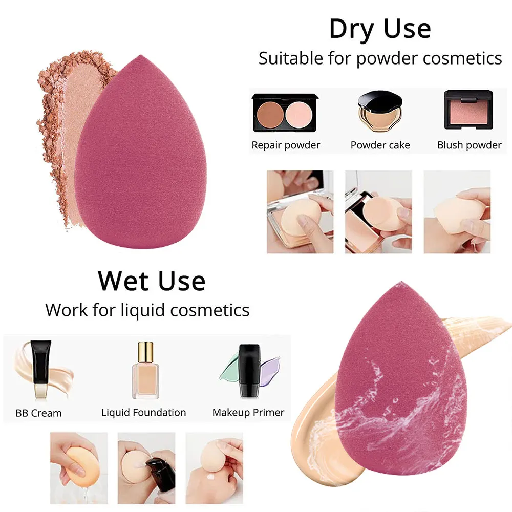 Esponja de maquillaje para mujer, licuadora, huevo de belleza, esponja cosmética, esponjas suaves para base en polvo, accesorios de maquillaje, herramientas de belleza, 4/8 Uds.