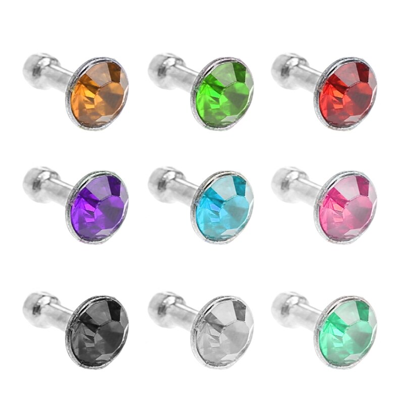 Round Glittering Rhinestone 3.5mm Anti Dust Plug Earphone Stopper For Smart Phone WXTB