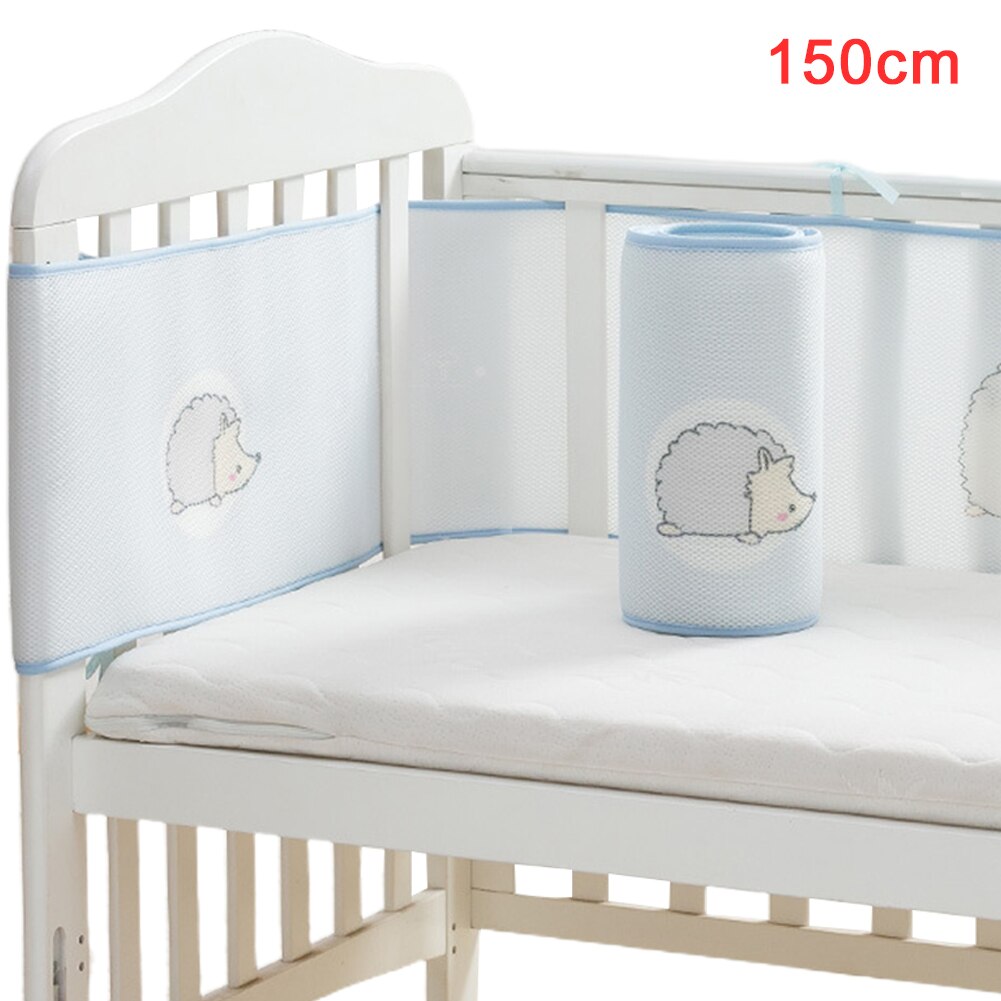 Beskytter børnehave tegneserie trykt hjem blødt sengetøj tilbehør åndbart mesh soveværelse vaskbart sengetøj baby sikker krybbe kofanger: 2 150 x 28cm