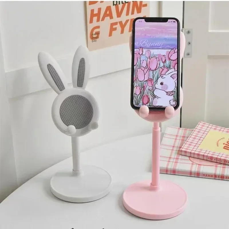 Królik z kreskówek Uchwyt na telefon komórkowy na biurko Stojak na smartfon Uchwyt na tablet Regulowany teleskopowy wspornik podnoszący dla leniwych