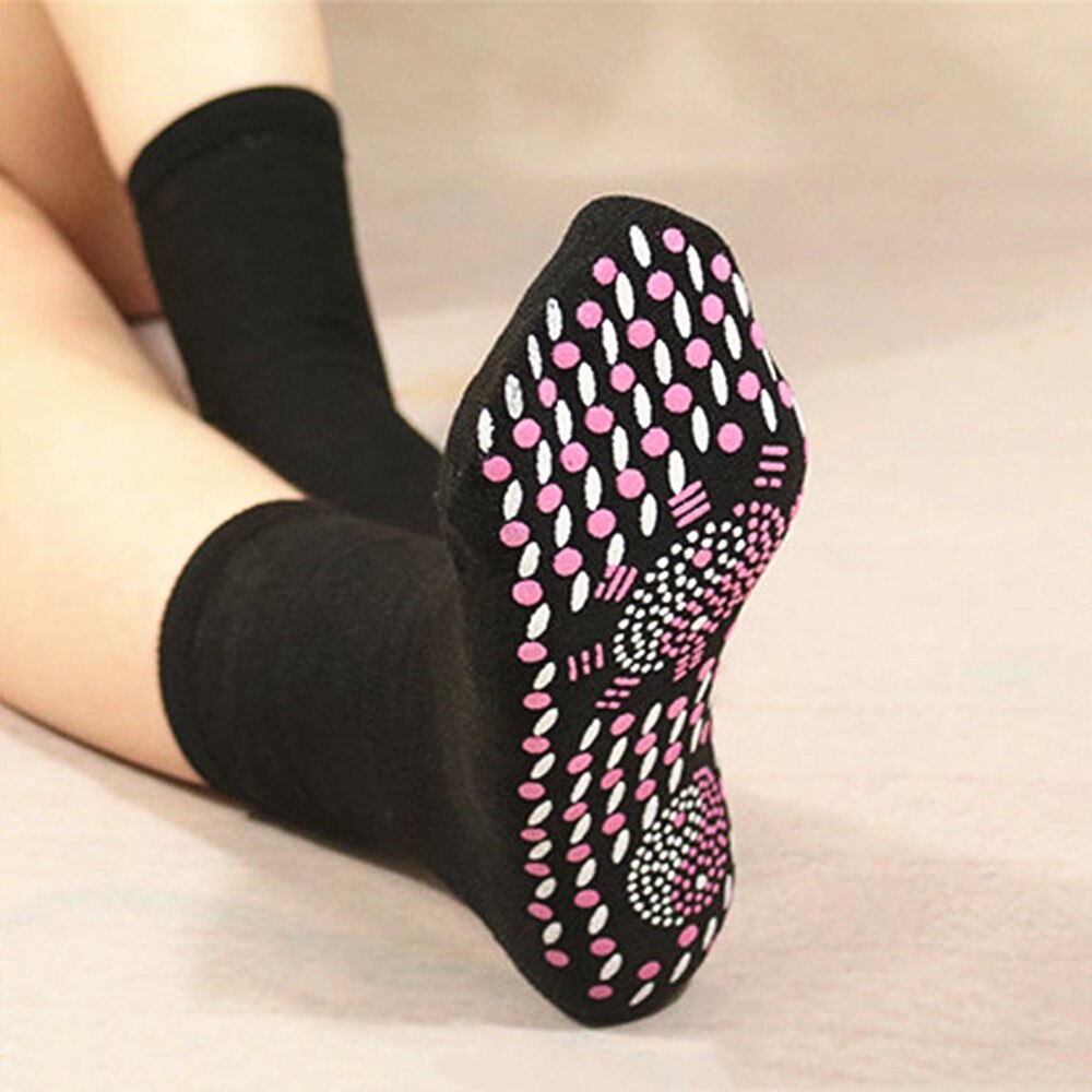 Selvvarmende opvarmede sokker til kvinder mænd hjælper varme fødder vinter behagelige sunde varmestrømper magnetiske terapisokker