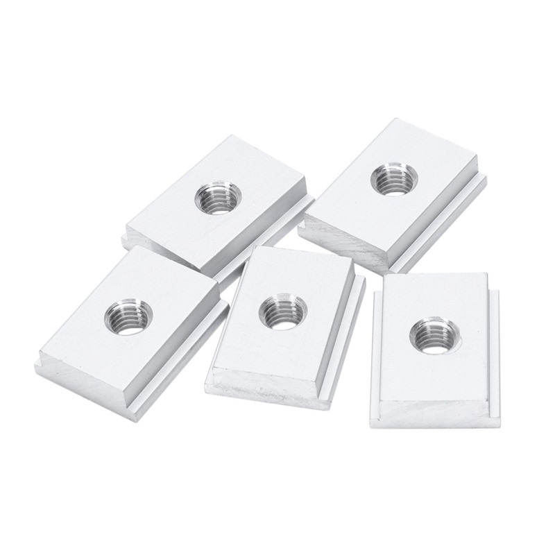 5Pcs M8 T-Track Slider Sliding Moer Aluminiumlegering T Slot Moer Voor Houtbewerking Tool Jigs Schroef Slot fastener: Default Title