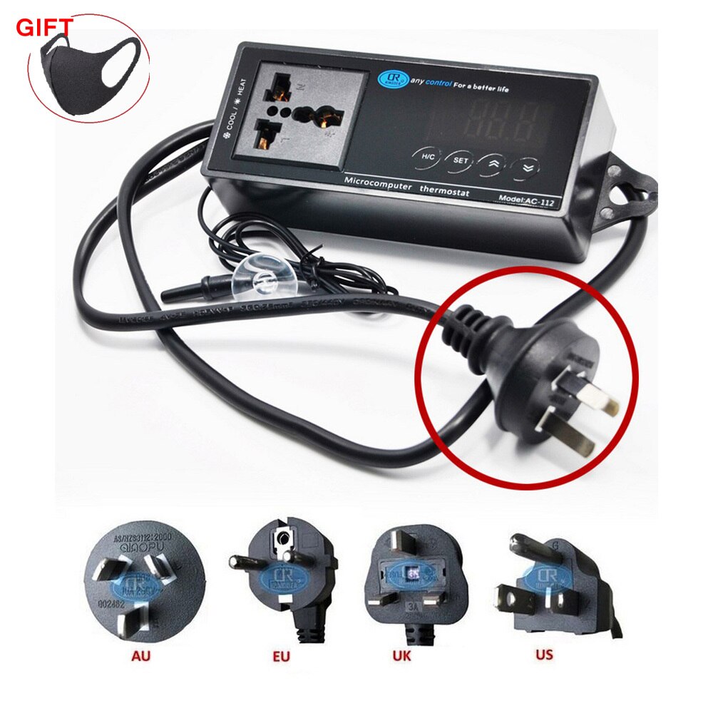 Temperatura w akwarium kontroler cyfrowy termostat inteligentny uniwersalny włącznik/wyłącznik regulator temperatury szklarni