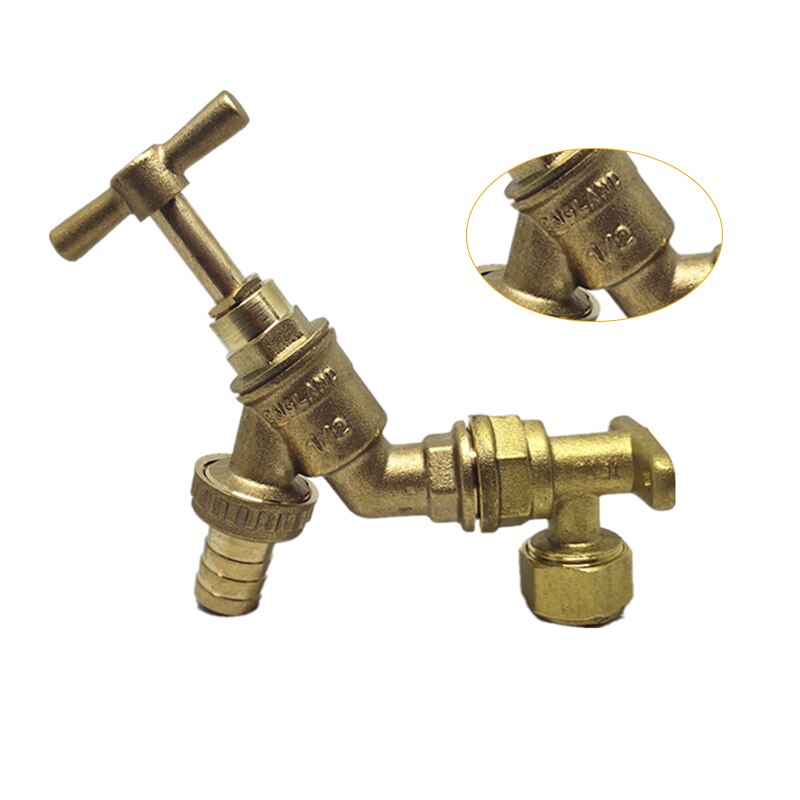 1/2" Outside Tap Kit Brass Wall Plate Elbow for Garden Hose Fitting