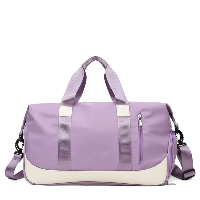 Brauch trocken nass Fitness Tasche Nylon Ausbildung Schulter Männer Tasche Reisen Yoga Fitnessstudio Tasche schwimmen Frauen Gymtas Tasche tragen an Gepäck duffle Tasche: Lila