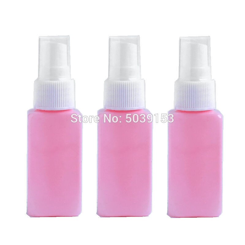 30ml Square Transparent Portable Travel small Empty Spray Bottles Plastic Refillable Cosmetic Containers Liquid Organizer: 3PCS Pink
