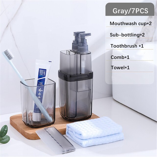 Gobelet de lavage de voyage, organisateur Portable de stockage de dentifrice brosse à dents avec sous-emballage, gobelet de séparation multifonction pour articles de toilette: 7PCS