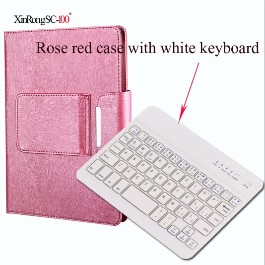 Til huawei mediapad  t3 10 ags -w09 ags -l09 honor play pad 9.6 tommer tablet aftagelig trådløst bluetooth tastatur pu cover cover: 3