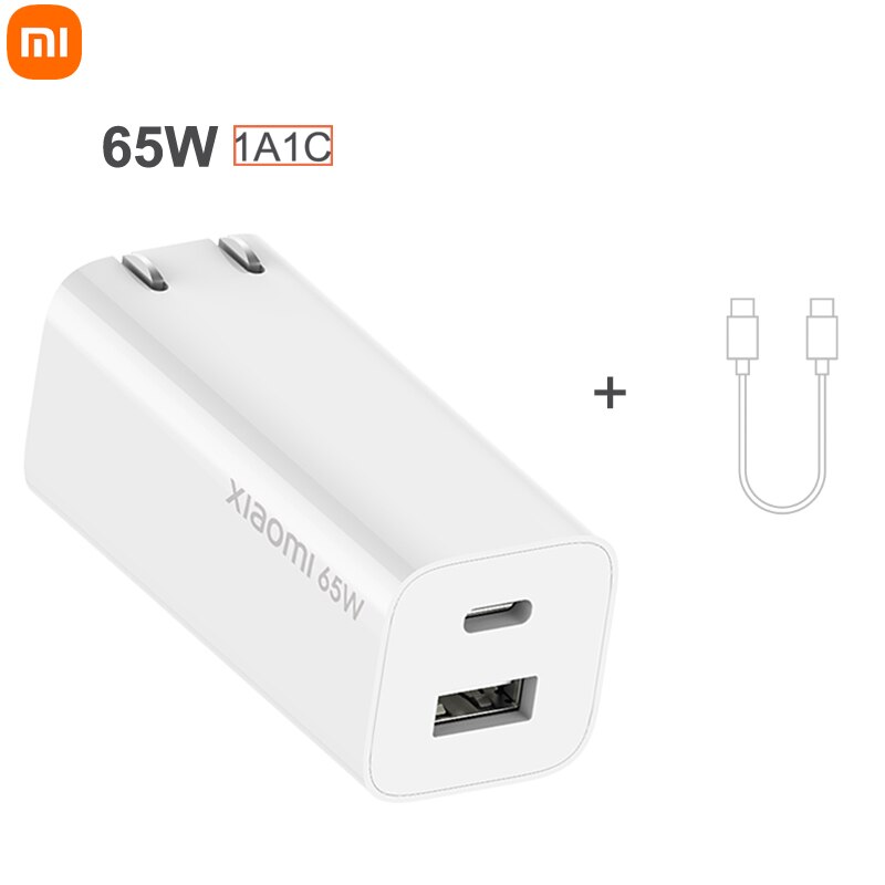 Xiaomi gan schnellladegerät 65w 1 a1c mit 5a usb-c-ladekabeln (dual-port) für apple macbook pro (usb-a) für xiaomi 11