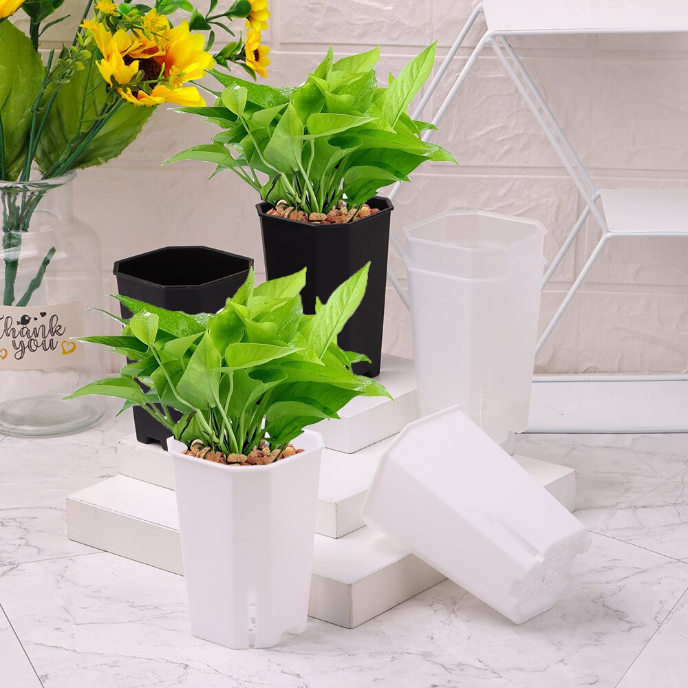 Plastics Side-opening Octagonal Square Pot Succulent Flowerpot Resin Vientiane Potted Plant Transparent Gardening Tool