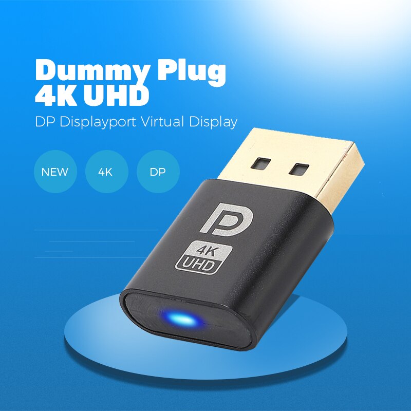 4K Displayport Dummy Plug DP Virtual Display Adapter EDID Headless Ghost Emulator Desktop Accessories for PC Graphics Video Card