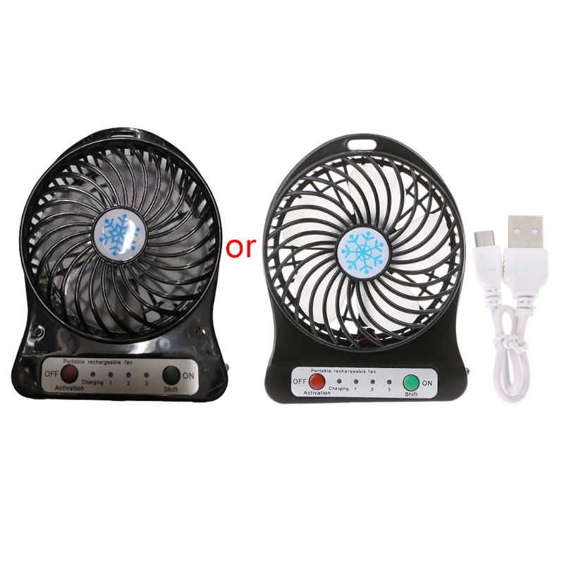 Portable LED Light Mini Fan Air Cooler Mini Desk USB Fan Third Wind USB Fan: black