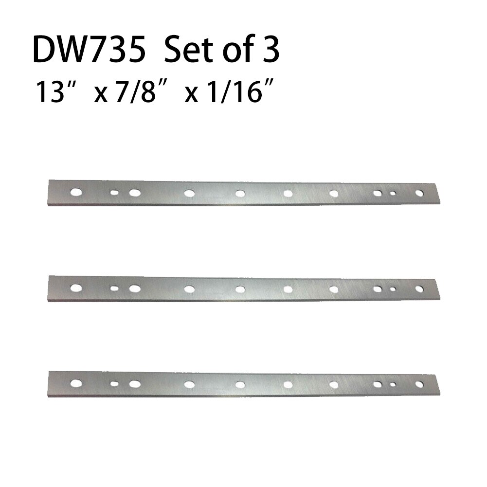 3pcs 13" 7/8 1/16" Planer Regrindable HSS Planer Blades For DW735 Industrial Electric Wood Planer Blades For Woodworking