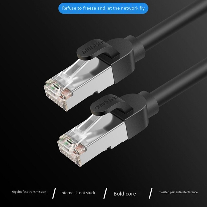 VEGGIEG Cable de red Gigabit de doble blindaje RJ45 categoría 6, cabeza chapada en oro blindada de monitoreo-20M