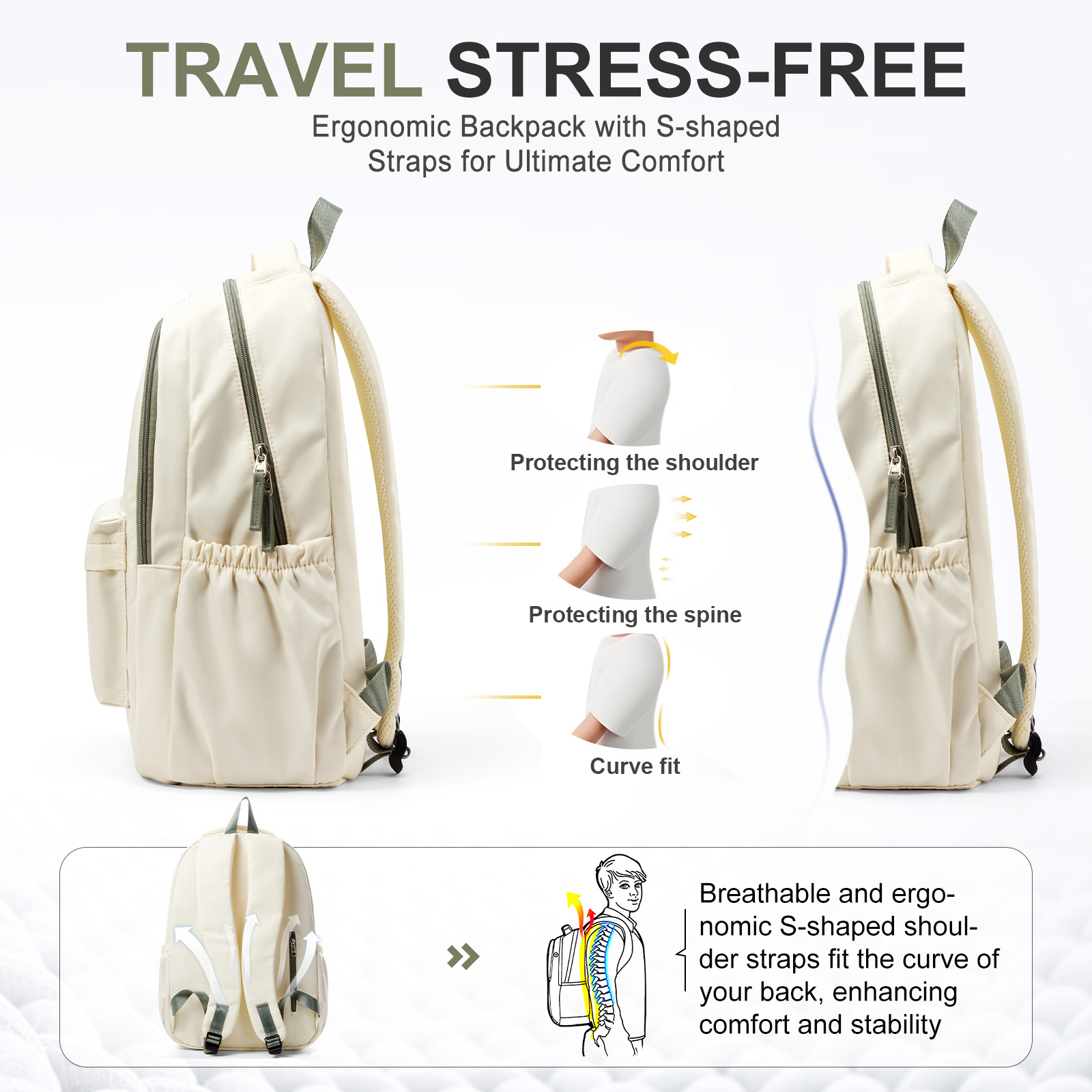 Mochila sencilla de viaje para mujer, bolso de hombro para adolescentes, mochila escolar de viaje de negocios, bolso para ordenador portátil, paquete al aire libre, nueva