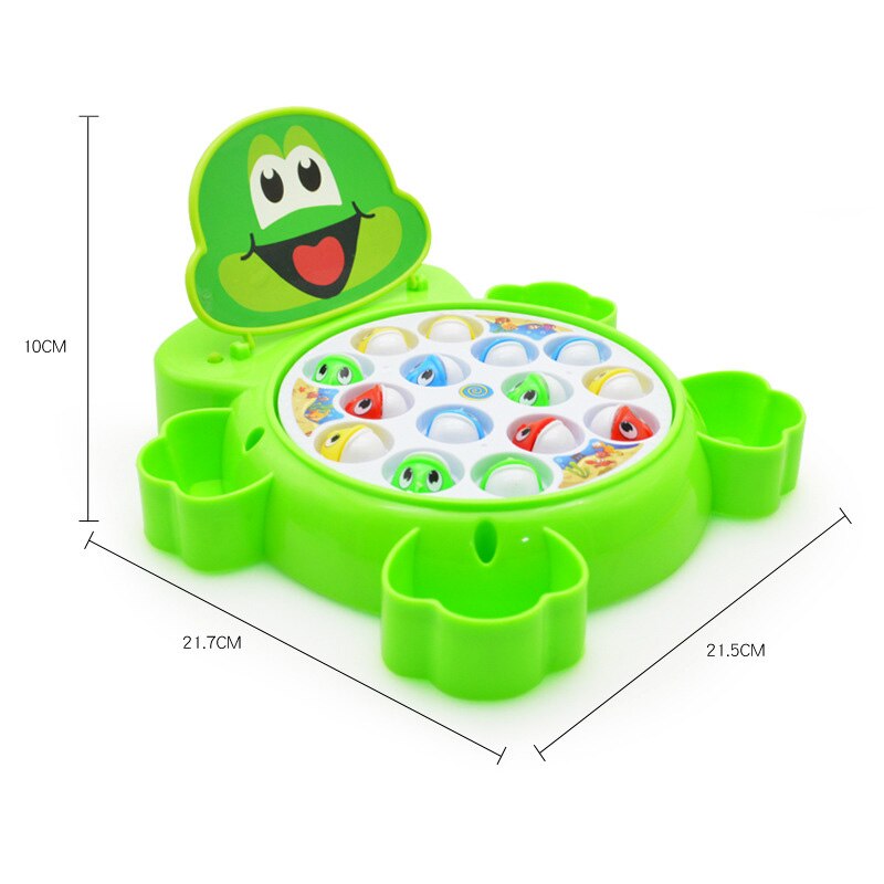 Conjunto de juguetes de pesca eléctrica para niños, juguete educativo con plataforma de pesca giratoria, de dibujos animados,