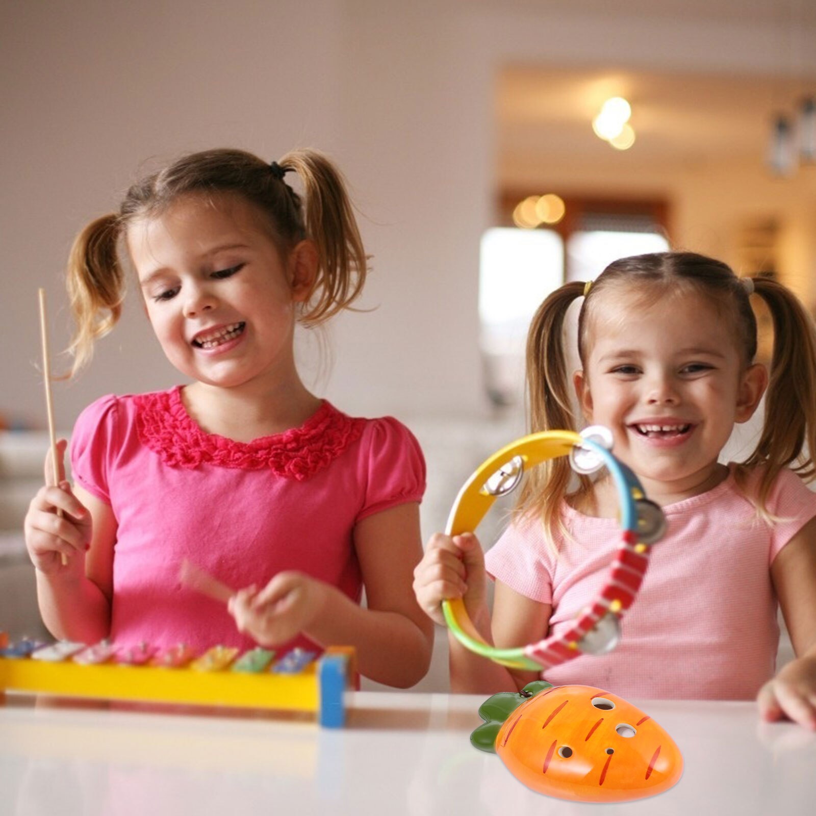 2pcs Cartoon 6 Holes Ceramic Ocarina Carrot Shaped Ocarina For Beginner