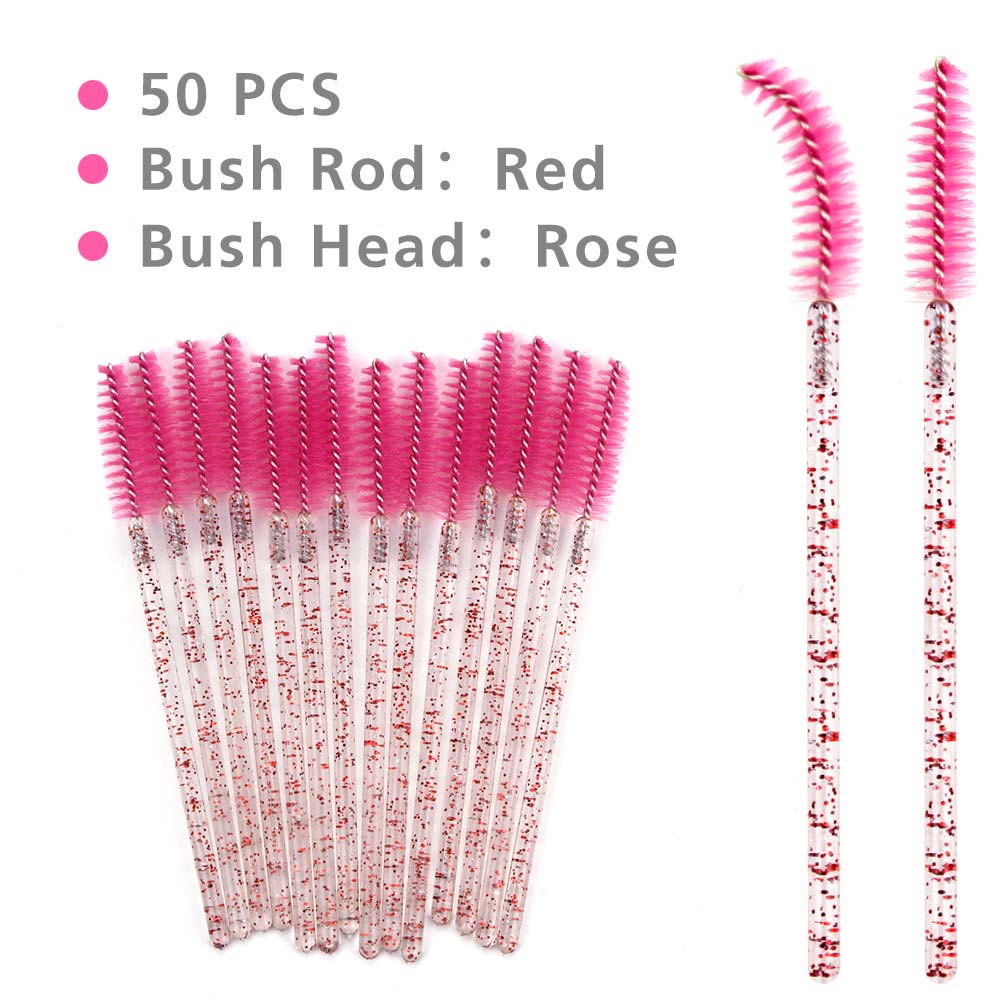 50Pcs Disposable Makeup Brushes Mascara Wands Applicator Eye Lashes Cosmetic Brushes Eyebrow Spoolers Comb Brow Brush Tools: 50pcs 15