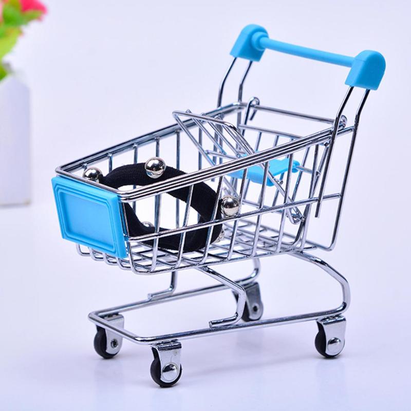 Baby Metal Mini Shopping Cart Crafts Ornaments Trolley Storage Car