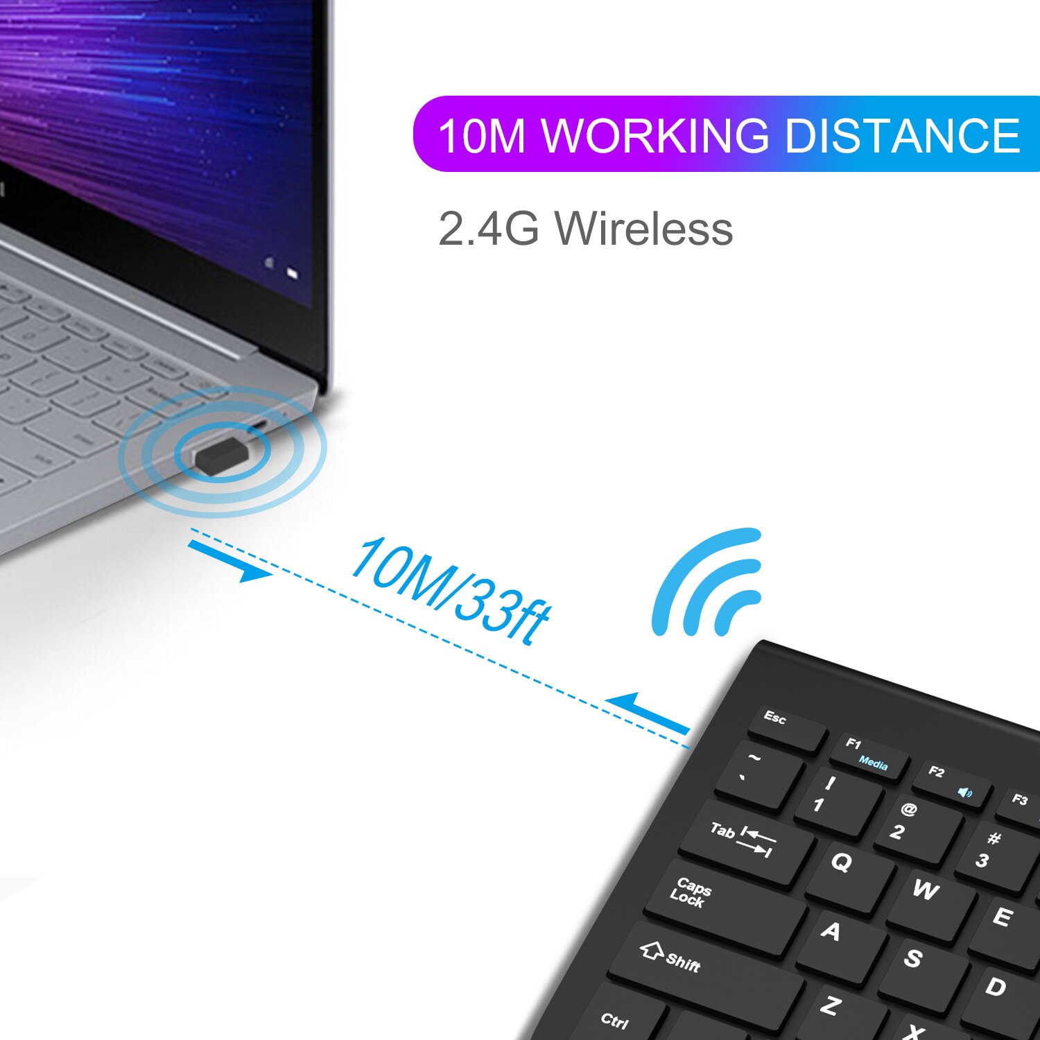 Klawiatura bezprzewodowa mini klawiatura bezprzewodowy ergonomiczny klawiatury gumowe klawisze klawiatury rosyjskie ultra cienki robić komputera laptop PC