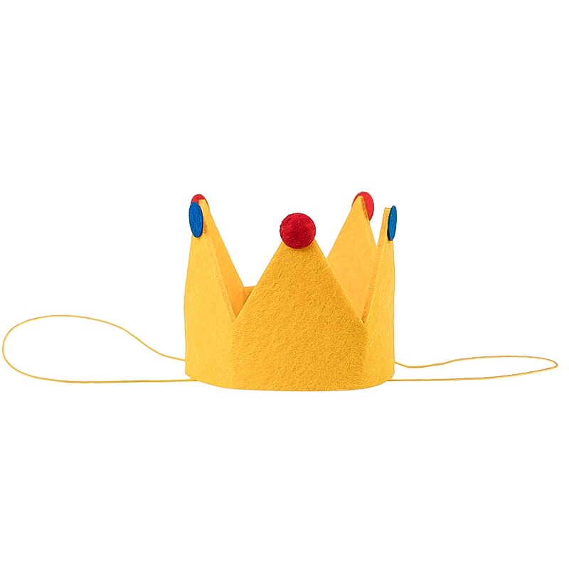 Første fødselsdag filt fest krone hat til børn eller kæledyr lavet af filt prins kronekage smadre foto prop håndlavet  s00220