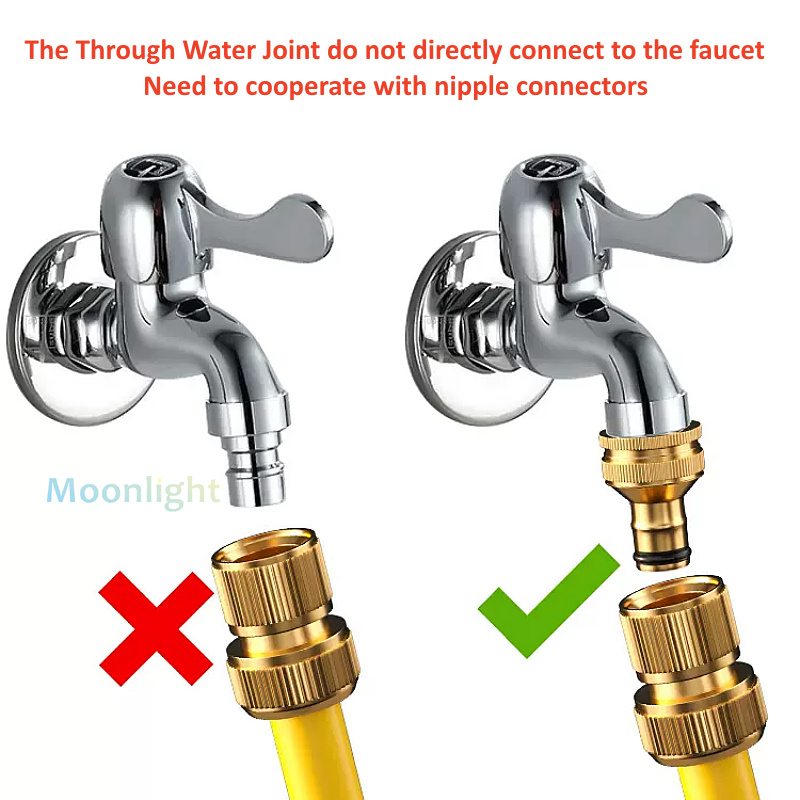 1 Uds. Conector rápido de rosca 1/2, adaptador de riego de jardín de latón, manguera de cobre para riego por goteo, accesorios de conector rápido para manguera de 16mm