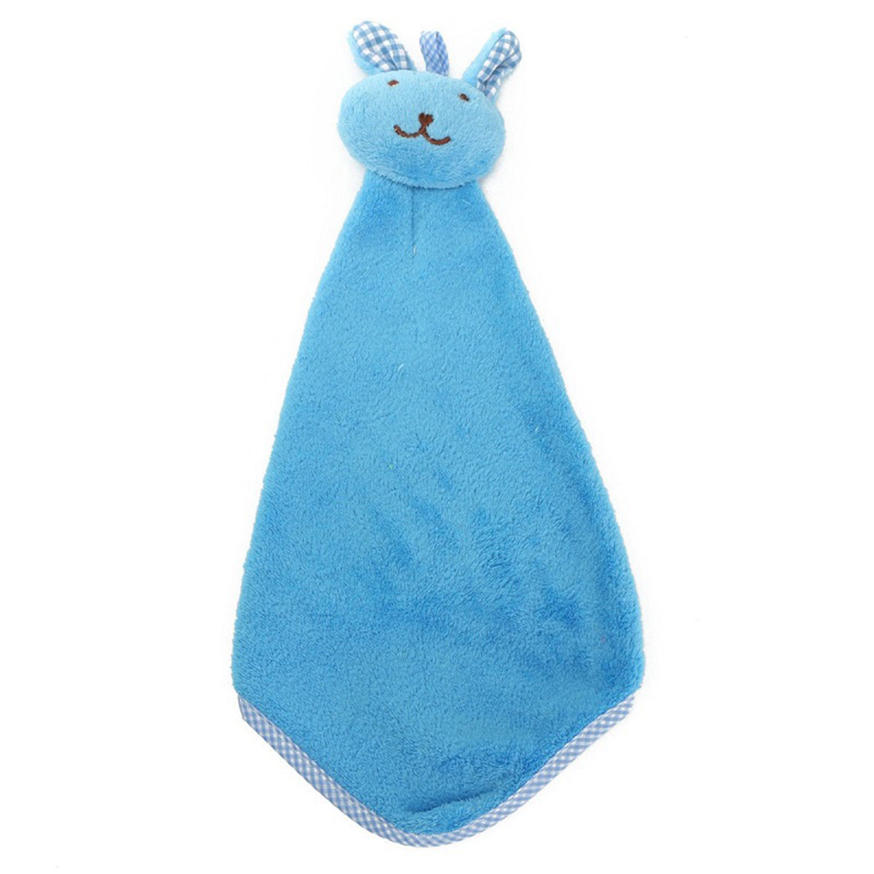 1 Stck niedlich Hase Korallen Vlies Handtuch Küche Aufhänger Waschlappen SchöNe: Blau