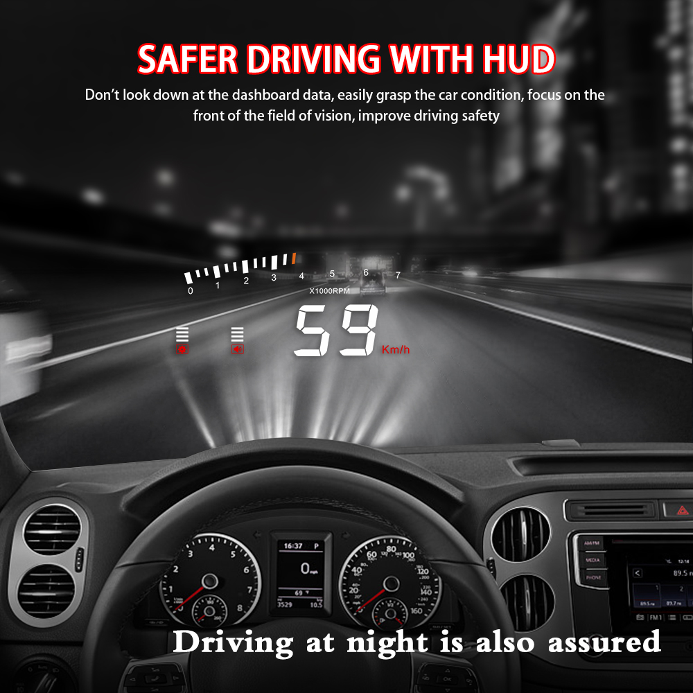 Universal X5 HUD Head Up Display Car GPS Car Styling OBD2 Digital speedometer Over-speed Alarm Windshield Projector dfdf