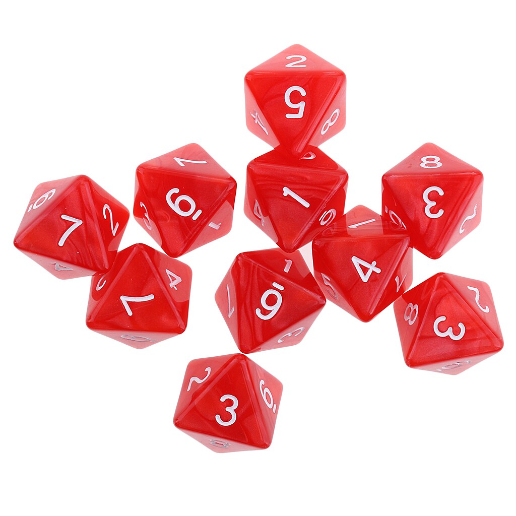 Dados de 8 caras D8, dados poliédricos de , ocho para juegos de mesa de , juego de mesa Digital, 10 Uds.