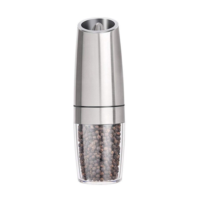 Electric Salt and Pepper Grinders Automatic Spice Mill Seasoning Kitchen Tools Grinding Gadget Sets Seasoning for Cooking BBQ: Silver
