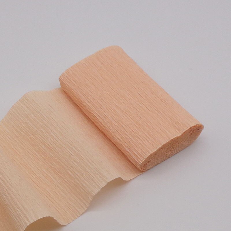 250*15cm Crinkled Crepe Paper Flower Wrapping Craft DIY Paper Streamer Scrapbooking Origami Party Decoration Packing Material: Peach