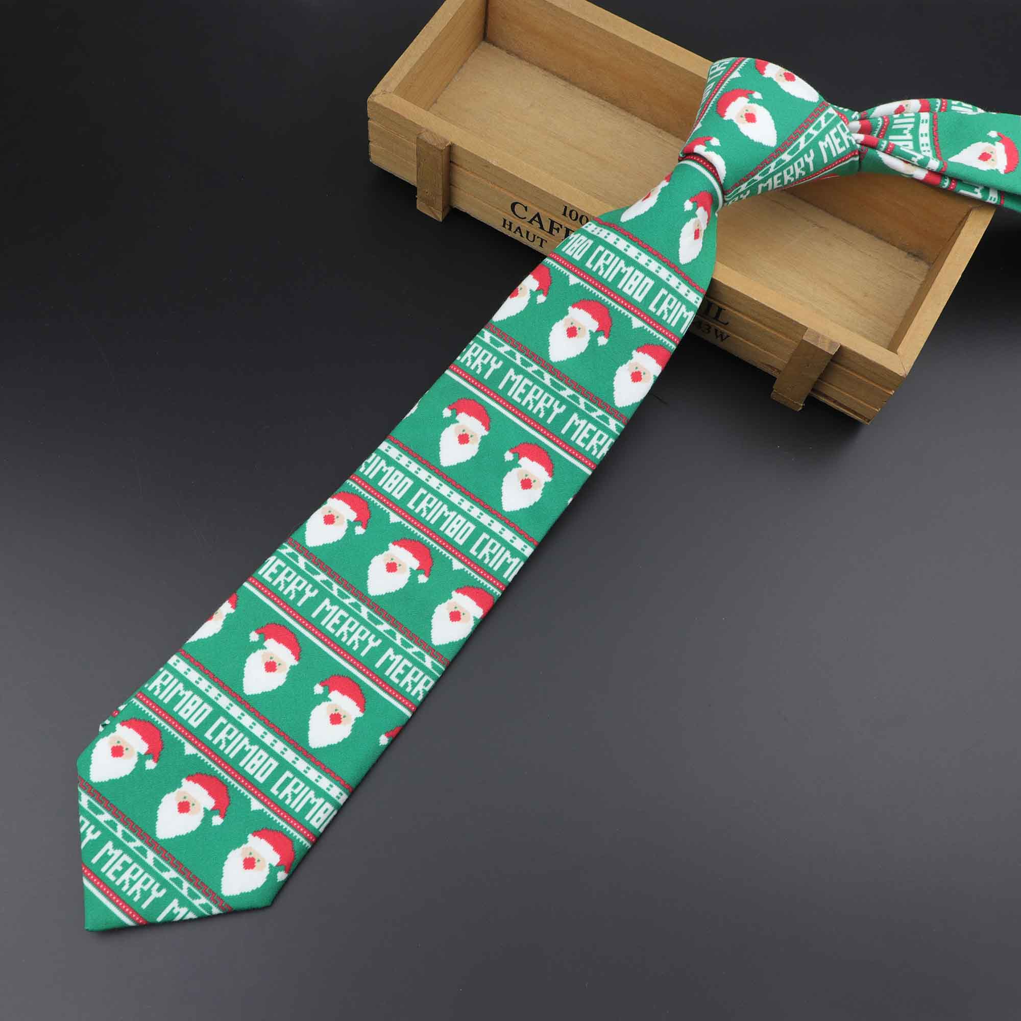 Heiße Neue Weihnachten Krawatte Herrenmode lässig Schneeflocke Drucken Baumwolle Krawatten Schneemann Professionelle aufbringen Krawatte 8cm Breite: 7