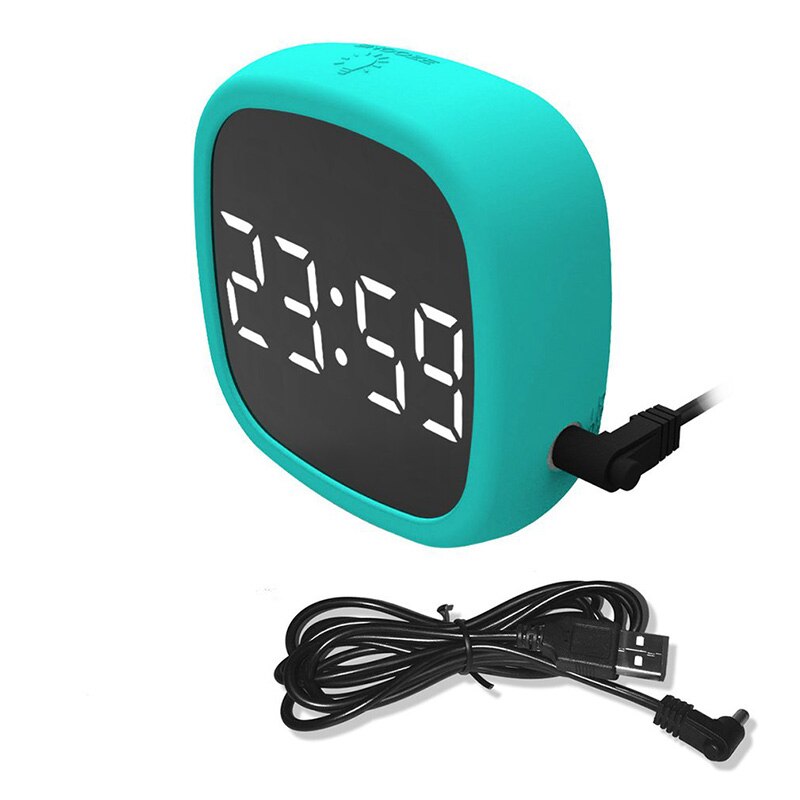 Led Digital Clocks Travel Snooze Alarm Clock Dimming Touch Magnet Electrontic Clock Home Screen Silicone Voice Control Clock: Blue