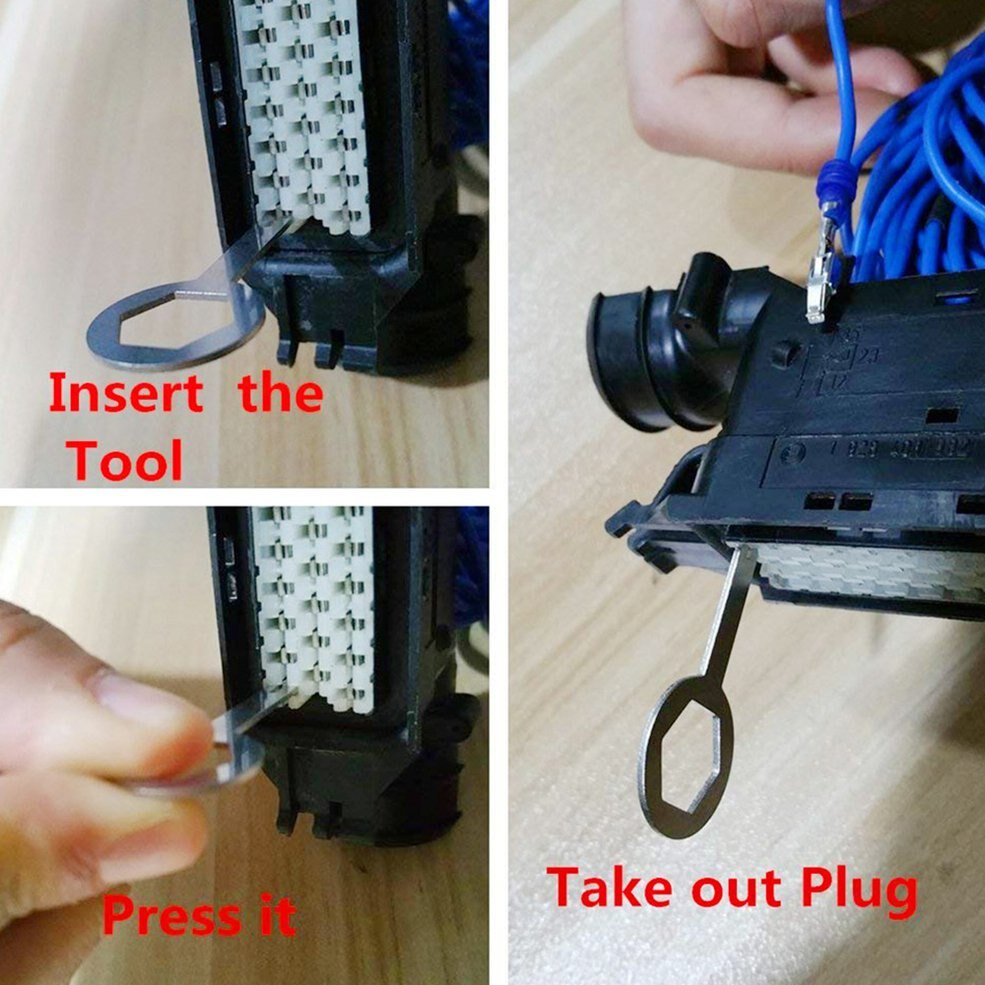 Automotive ledningsnettet stik terminal fjernelse værktøj 3- stykke push pin værktøj bil reparation værktøj nålefjerner