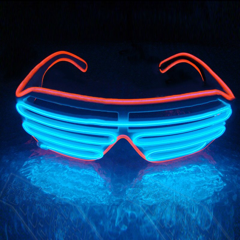 LED Sunglasses Flashing EL Wire Luminous Light Up Neon Glasses Costumes Party Decorative Lighting Activing Props Y