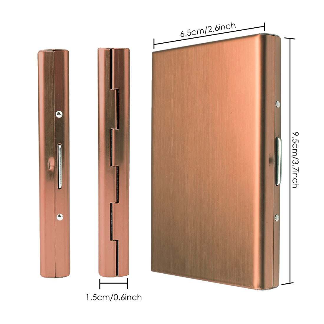 Heren Rvs Card Box Draagbare Mini Credit Id-kaart Business Opslag Effen Kleur Eenvoudige Stijl Metalen Clip Houder voor Werk: Rose Gold