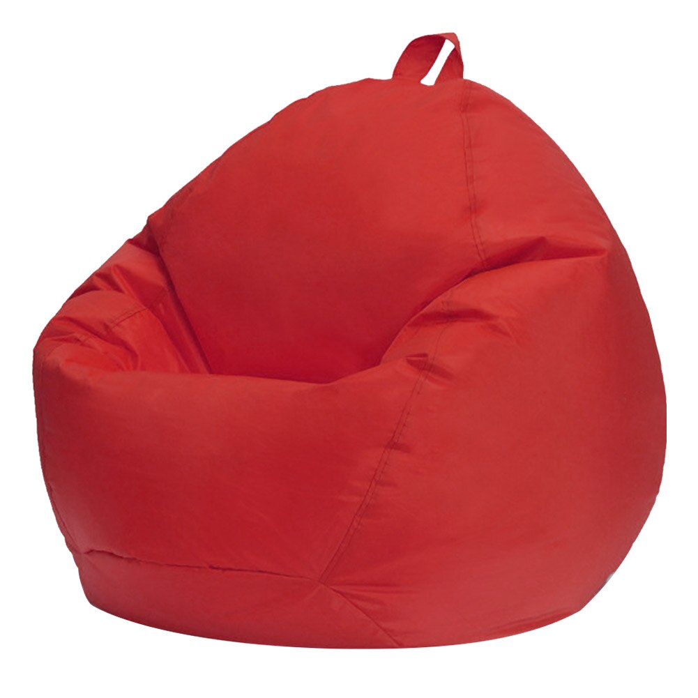 Bean Bag Cover Lazy Lounger Without Filler Adults Kids Furniture Living Room Oxford Fabric Soft Bean Bag Cover: Red