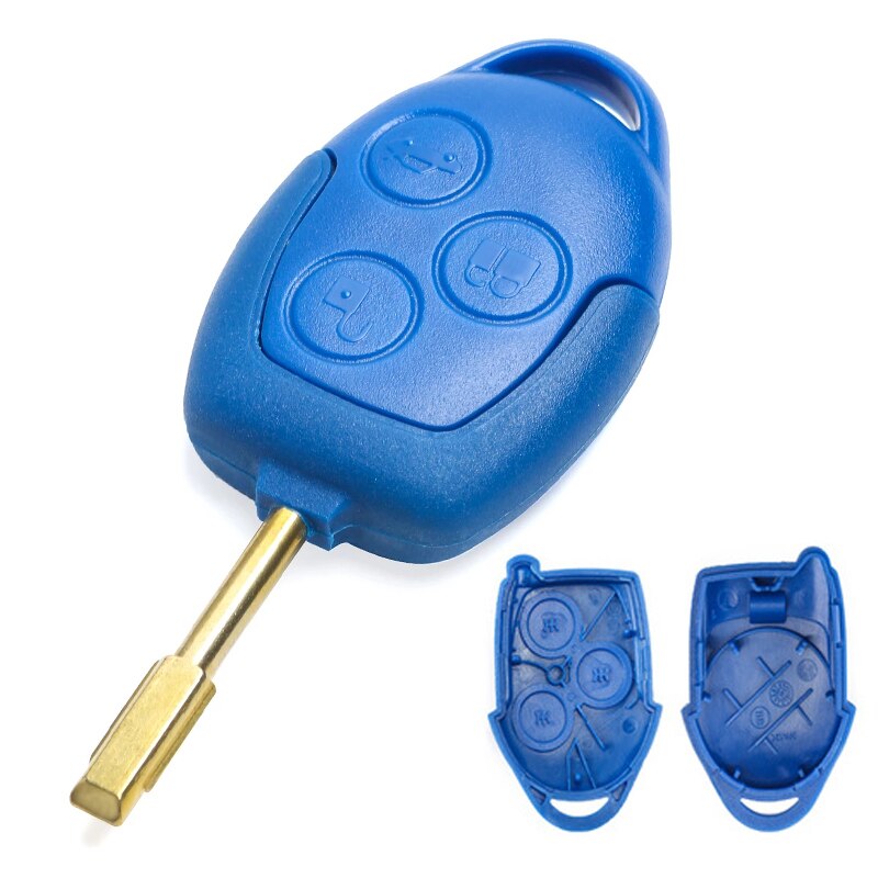 KEYECU 433MHz 4D63 Chip Remote 6C1T15K601AG For Ford Transit WM VM 2006 2007 Car Key 3 Button: Blue Head Shell / 1PC