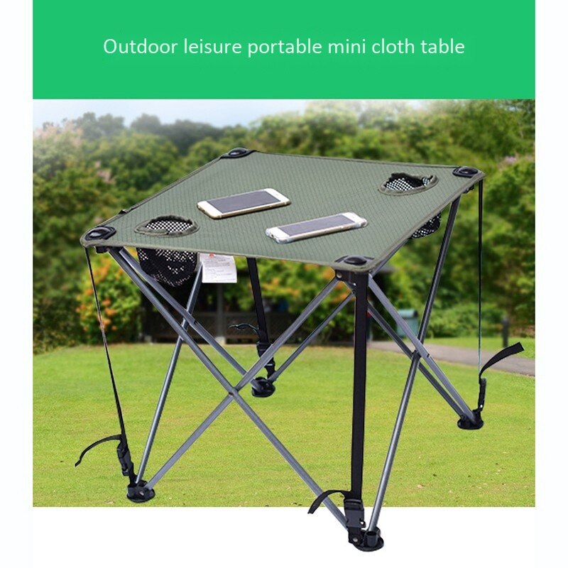 Camping Folding Table 2 Cup Holders Beach Table for Camping Travel Garden Beach