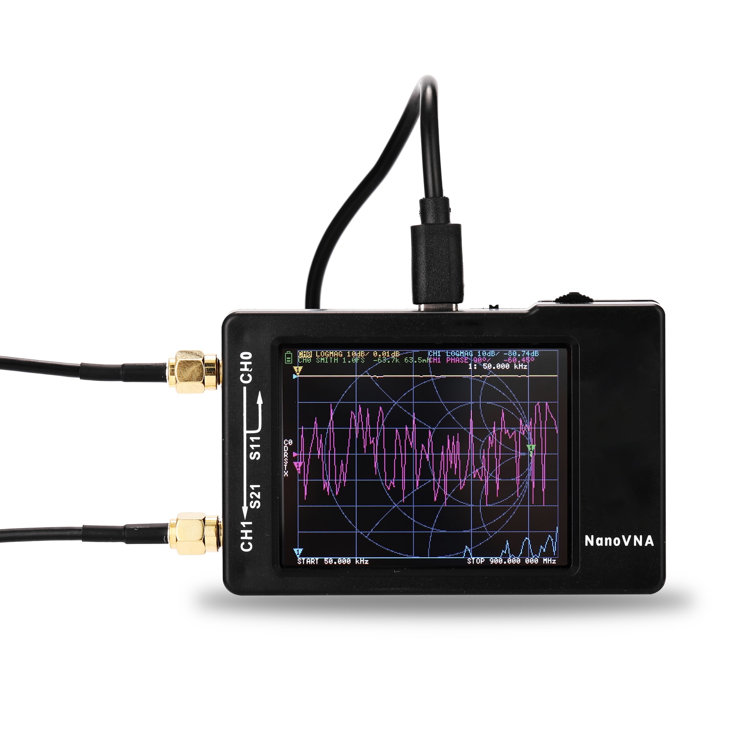 50KHz-900MHz Digital Vector Network Analyzer Touching Screen Shortwave MF HF VHF UHF Antenna Analyzer Standing Wave Analyzer