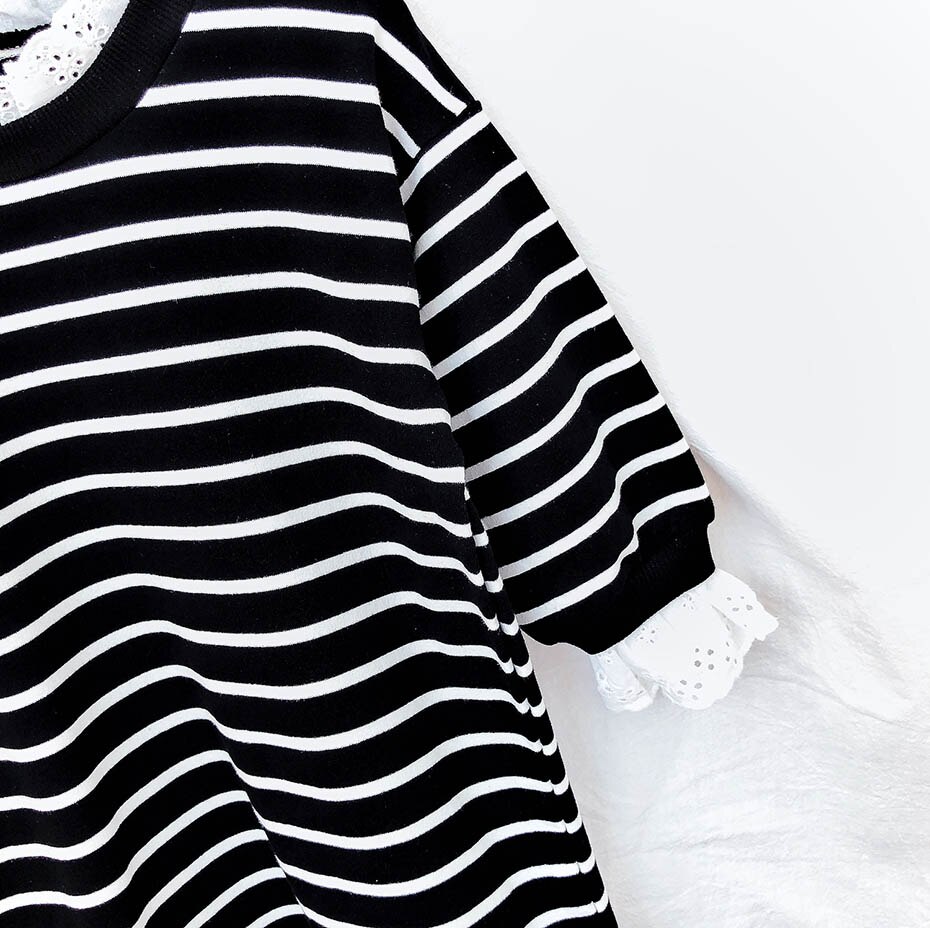 Blusa para niñas blusas con estampado a rayas para niñas camisas de retales para Niñas Ropa de primavera otoño para niñas