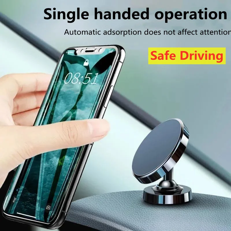Magnetyczny uchwyt samochodowy na telefon Stojak na deskę rozdzielczą Magnes do montażu samochodowego Smartfon Mobilna obsługa w uchwycie samochodowym dla iPhone'a Samsung Xiaomi
