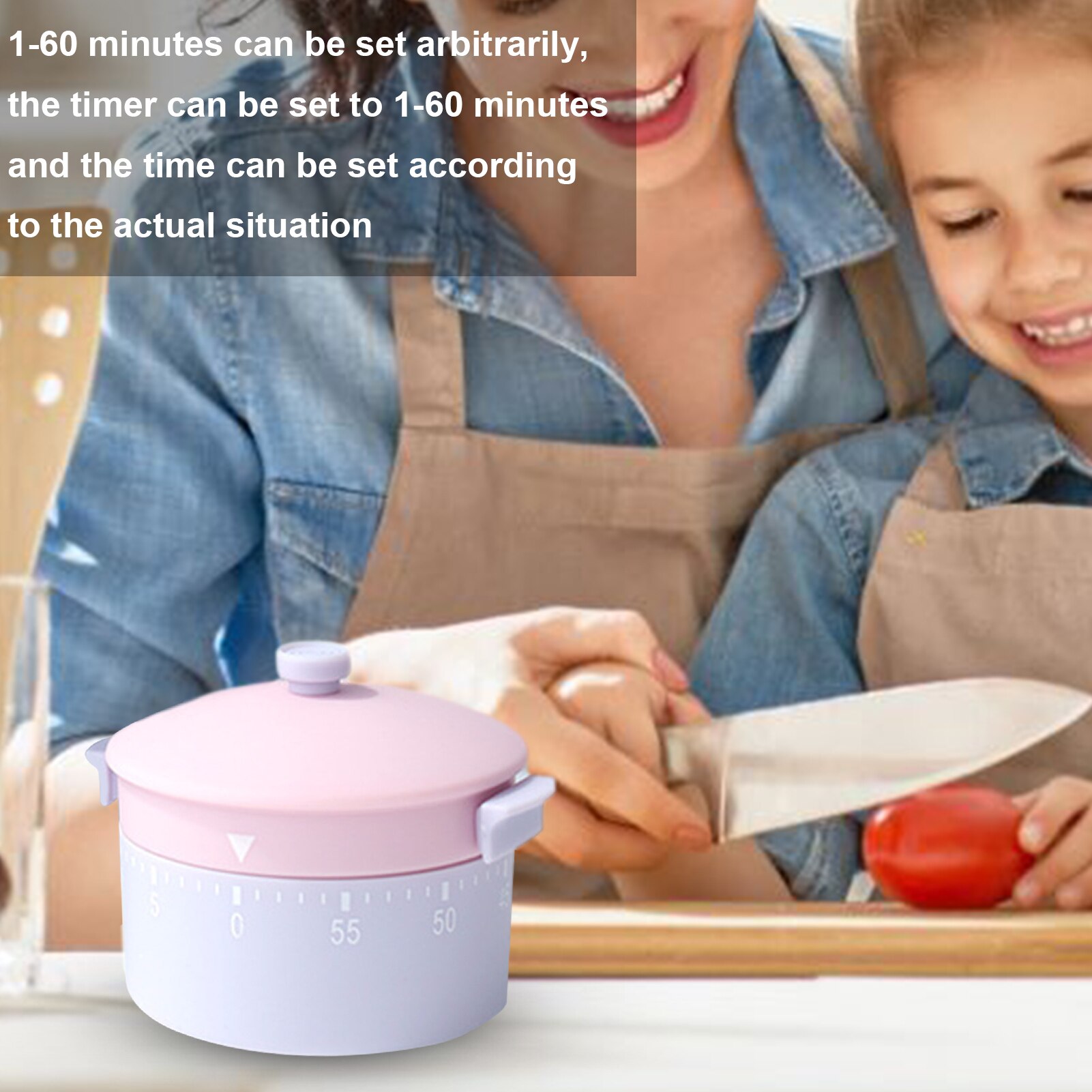 Pot Shaped Cooking Mechanical Timer 60-minutes Cute Attractive Kitchen Dial Time Reminder For Work Study Games