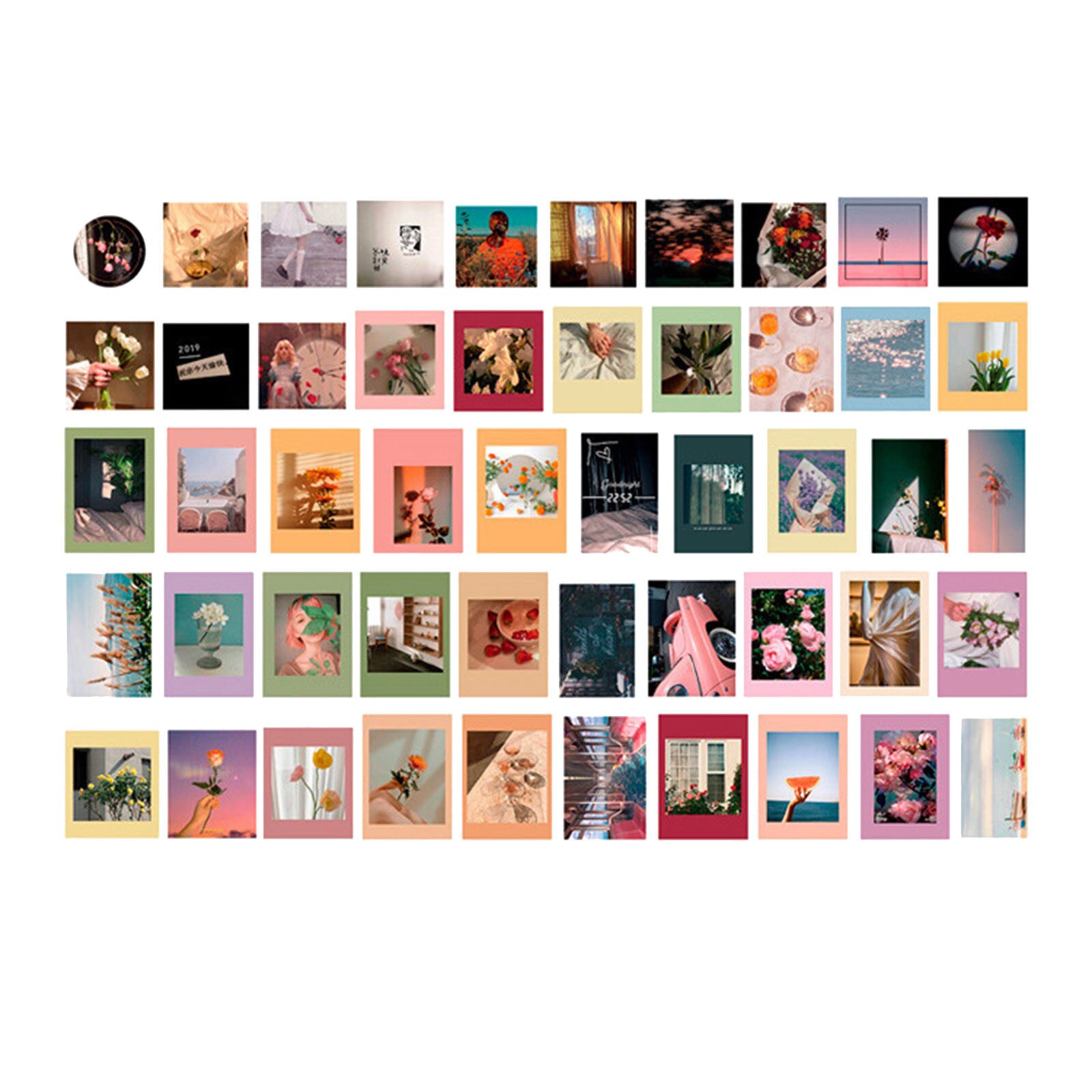 Wall Mini Paper Pictures Sticker Decoration Decal Diy Album Scrapbooking Seal Sticker Kawaii Stationery Material #T2P: C