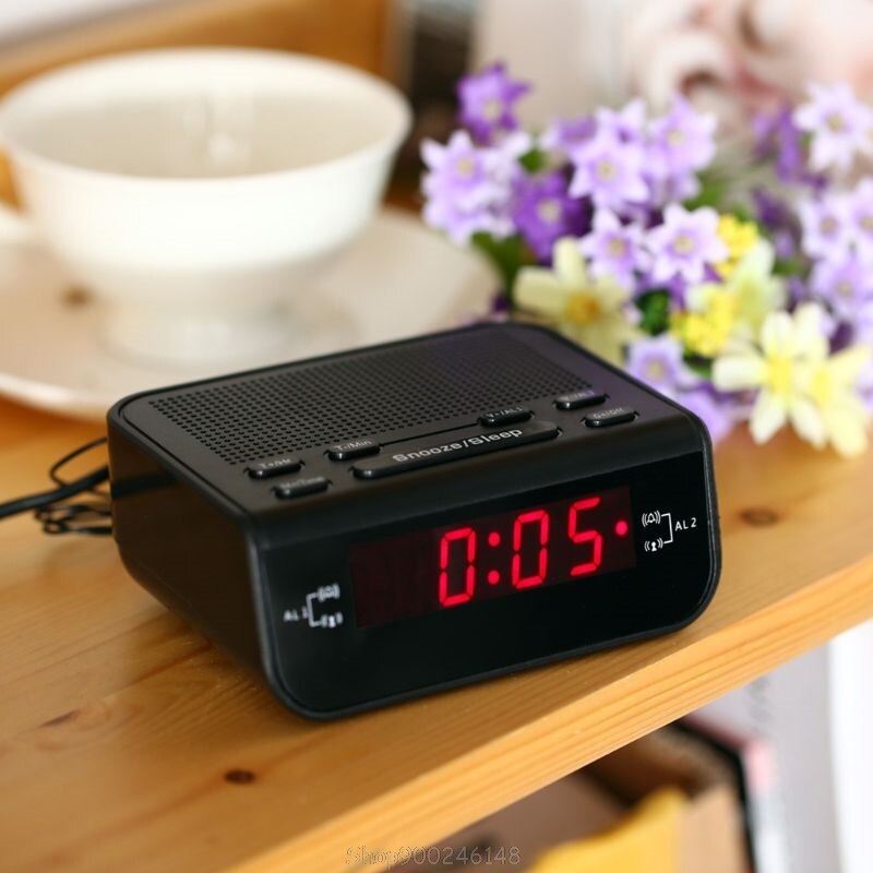 Digital FM Alarm Clock Radio With Dual Alarm Sleep Timer LED Red Time Display SZ O08 20